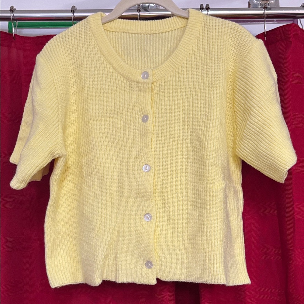 Yellow Women's Cardigan Sweater